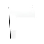 FIONA - Pannello doccia Walk-In in vetro temperato parzialmente satinato 10 mm con profilo nero opaco