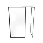 GIANNA - Panel de Ducha Walk-In con 2 Paneles en Vidrio Templado y Perfil Negro con Barra Estabilizadora