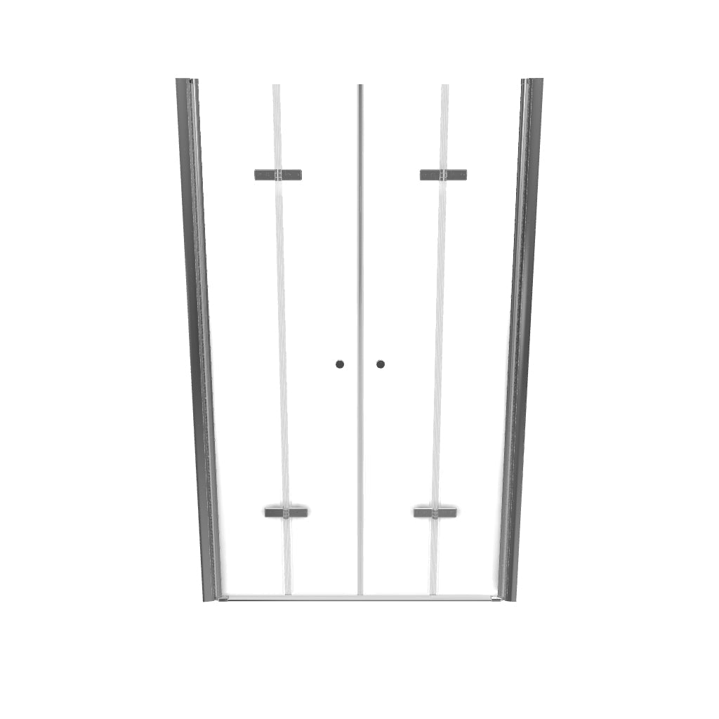 LENA - Frontal de ducha con puertas plegables en vidrio templado esmerilado