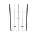 LENA - Frontal de ducha con puertas plegables en vidrio templado parcialmente esmerilado