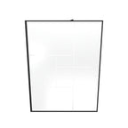 GIANNA - Panel de Ducha Walk-In en Vidrio Templado con Bloques, Perfil Negro y Barra Estabilizadora