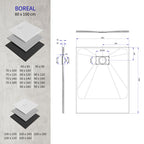 BOREAL - Base de duche branca RAL 9016 SMC antiderrapante GRIPSTONE com sifão incluído