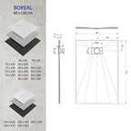 BOREAL - Piatto doccia grigio antiscivolo, resistente, durevole e facile da pulire - Incl. sifone