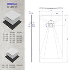 BOREAL - Piatto doccia bianco antiscivolo, resistente, durevole e facile da pulire - Incl. sifone