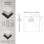 BOREAL - Piatto doccia grigio antiscivolo, resistente, durevole e facile da pulire - Incl. sifone