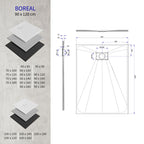 BOREAL - Base de duche cinzenta RAL 7030 SMC antiderrapante GRIPSTONE com sifão incluído