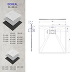 BOREAL - Piatto doccia grigio antiscivolo, resistente, durevole e facile da pulire - Incl. sifone