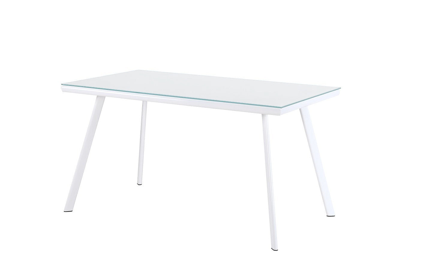 ELEGANCE - Mesa de comedor 140 cm - tablero de vidrio templado y estructura metálica, diseño nórdico, negro/blanco