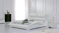 LEANDRO - Letto in pelle sintetica nero e bianco
