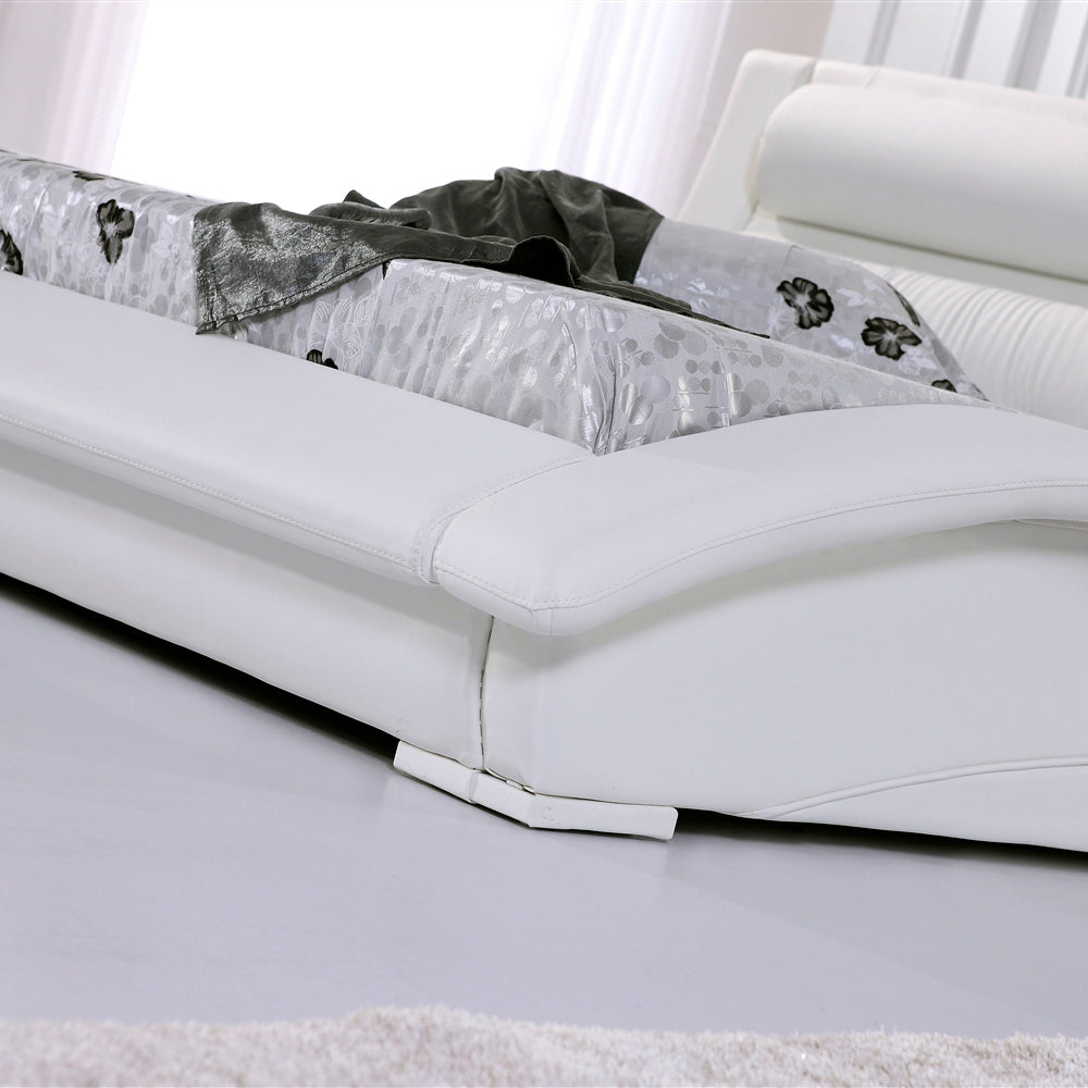LEANDRO - Letto in pelle sintetica nero e bianco