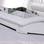 LEANDRO - Letto in pelle sintetica nero e bianco