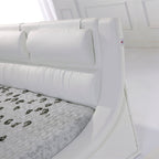 LEANDRO - Letto in pelle sintetica nero e bianco