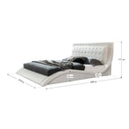 ST. TROPEZ – Cama estofada de luxo com cabeceira capitoné, botões em pele ou cristais, em várias cores