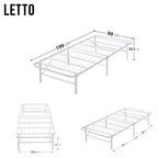 LETTO - Letto pieghevole con struttura metallica, compatto e facile da montare