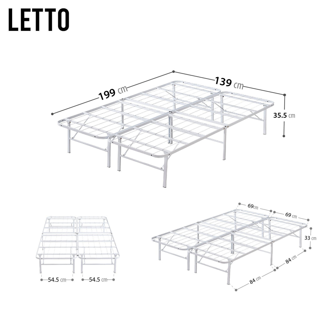 LETTO - Letto pieghevole con struttura metallica, compatto e facile da montare