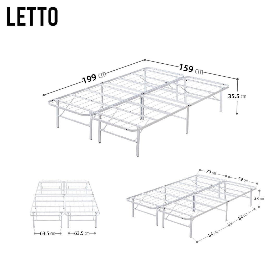 LETTO - Letto pieghevole con struttura metallica, compatto e facile da montare