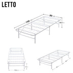 LETTO - Letto pieghevole con struttura metallica, compatto e facile da montare