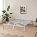 SAPPHO - Letto piattaforma metallico con spazio contenitivo di 31 cm - Nero o Bianco