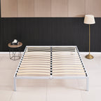 iBase - Letto con struttura metallica e spazio contenitivo di 30 cm in nero e bianco