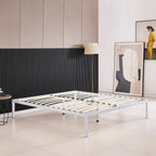 iBase - Letto con struttura metallica e spazio contenitivo di 30 cm in nero e bianco