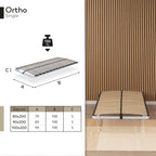 IF02 - Somier ortopédico multiláminas con estructura metálica reforzada - con o sin patas