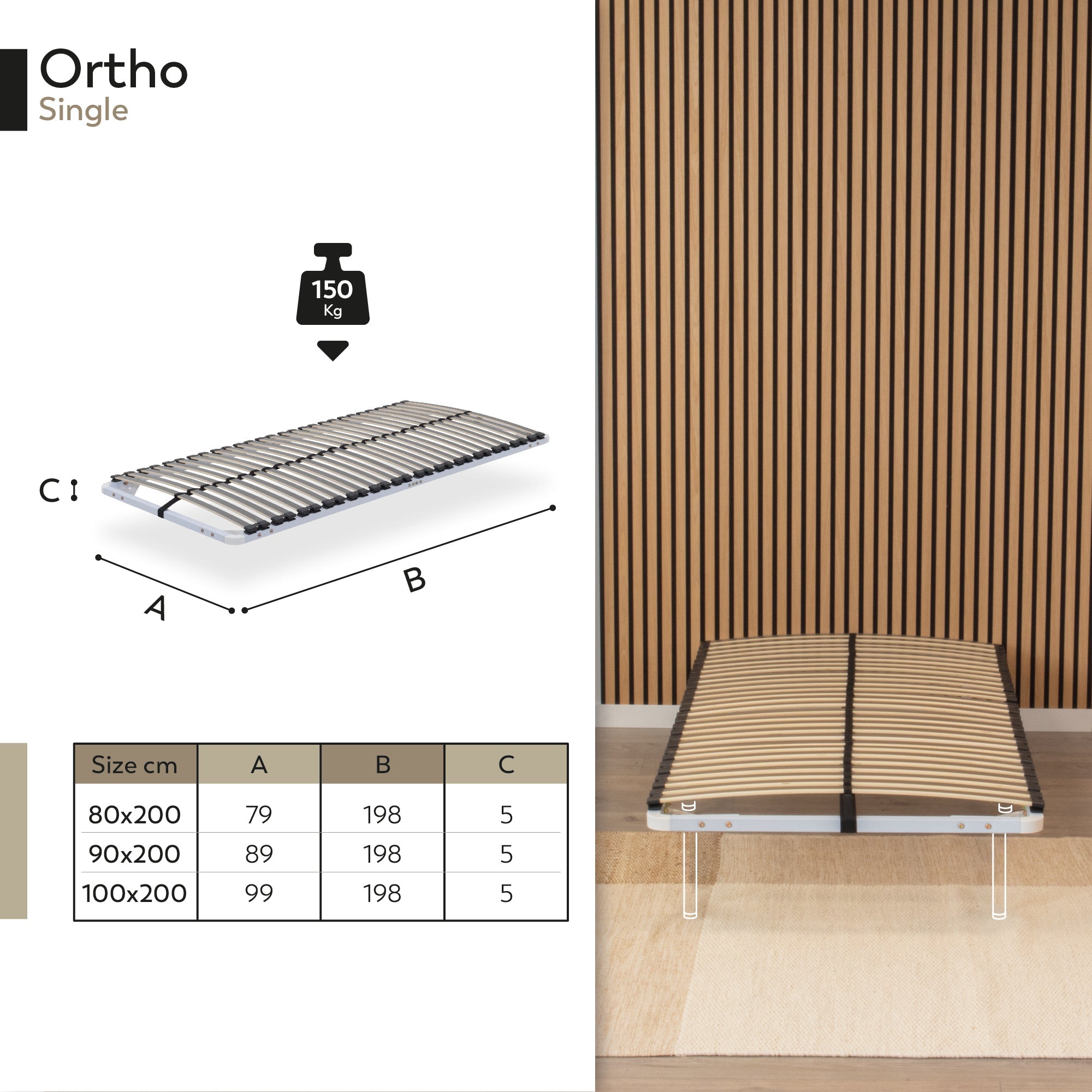 IF02 - Somier ortopédico multiláminas con estructura metálica reforzada - con o sin patas
