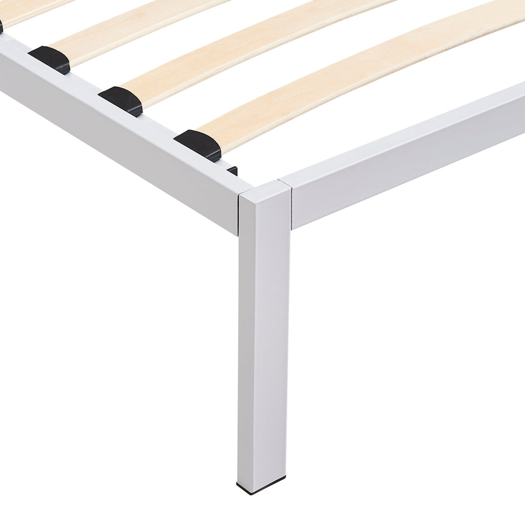 iBase - Letto con struttura metallica e spazio contenitivo di 30 cm in nero e bianco