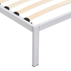 iBase - Letto con struttura metallica e spazio contenitivo di 30 cm in nero e bianco