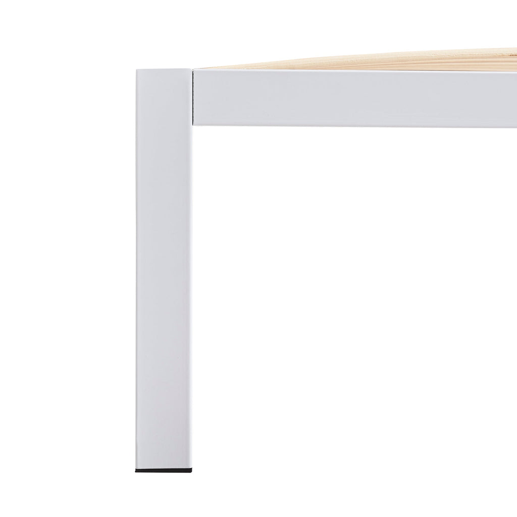 iBase - Letto con struttura metallica e spazio contenitivo di 30 cm in nero e bianco