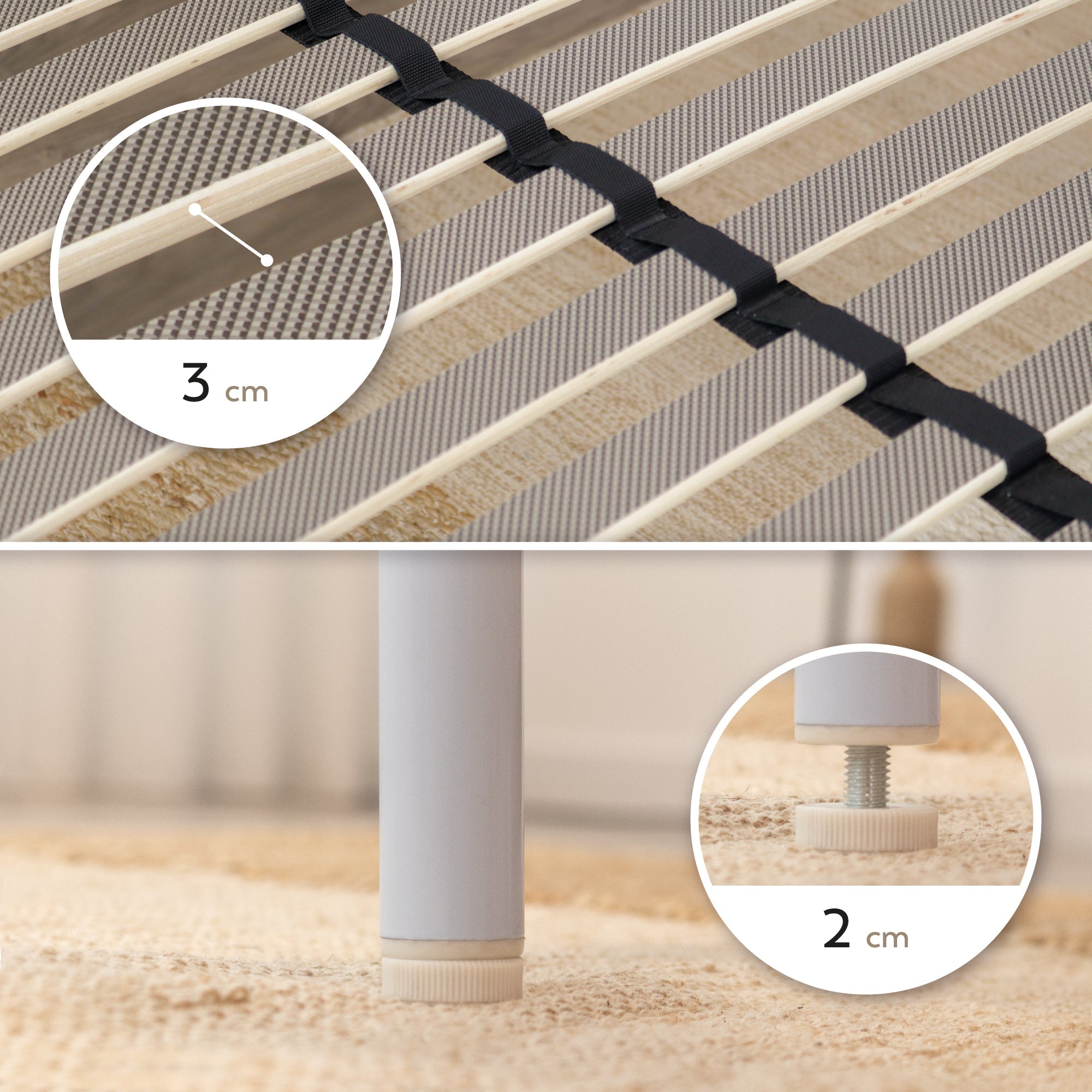 IF02 - Somier ortopédico multiláminas con estructura metálica reforzada - con o sin patas